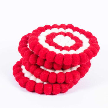 White and Red Color Coaster